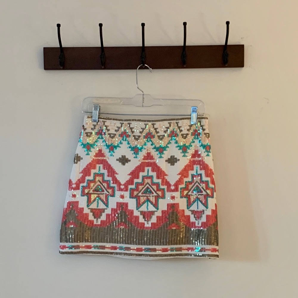 Sequined mini skirt